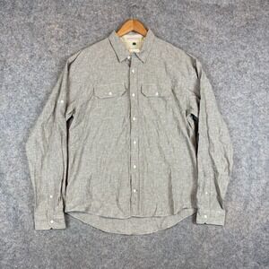 Apolis Global Citizen Shirt Mens XXL Beige Chambray Button Up Pockets Casual